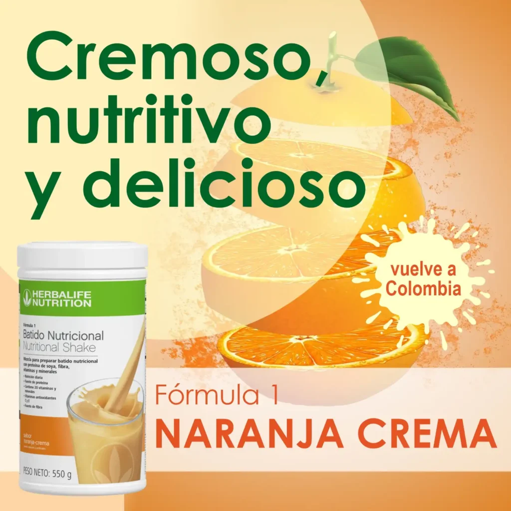 Malteada Herbalife naranja crema